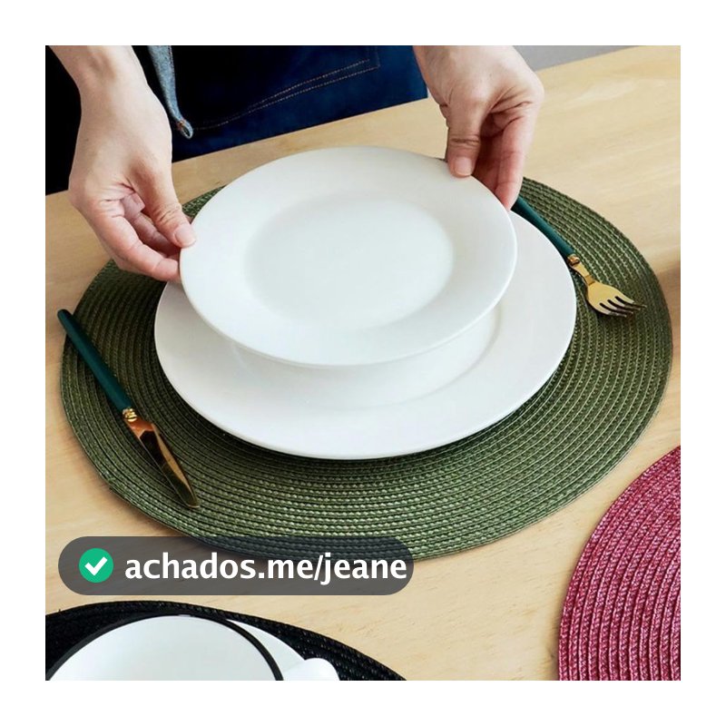 Kit Jogo Americano Redondo Sousplat 38cm Mesa Posta Cozinha Jantar Decorativo Natal