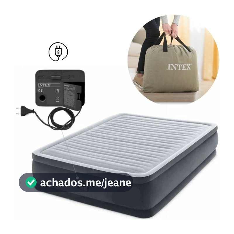 Colchão Casal Inflável Intex Dura Beam Comfort Plush C/ Bomba Elétrica Embutida 127v