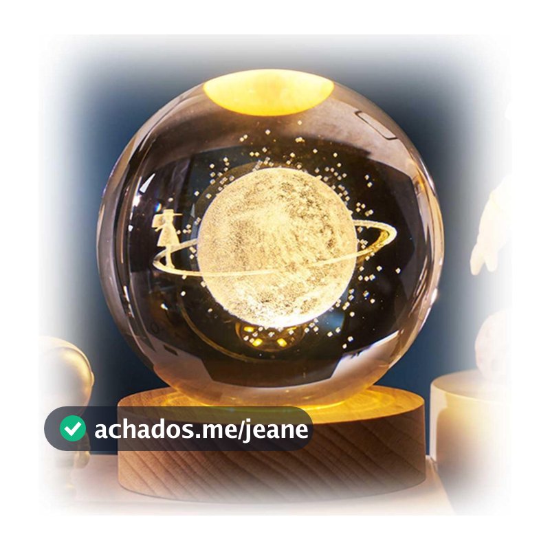 Luminária Decorativa de mesa globo de LED bola de cristal 3d enfeite universo USB