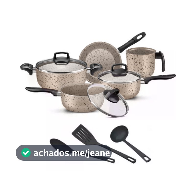 Jogo De Panelas 8 Peças Teflon Antiaderente Frigideira Caçarola Fervedor Talheres Tampa De Vidro