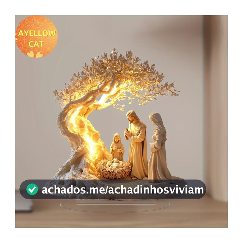 AYellowcat 2D Acrílico Plano Presépio Ornamento Decoração De Mesa De Natal BR