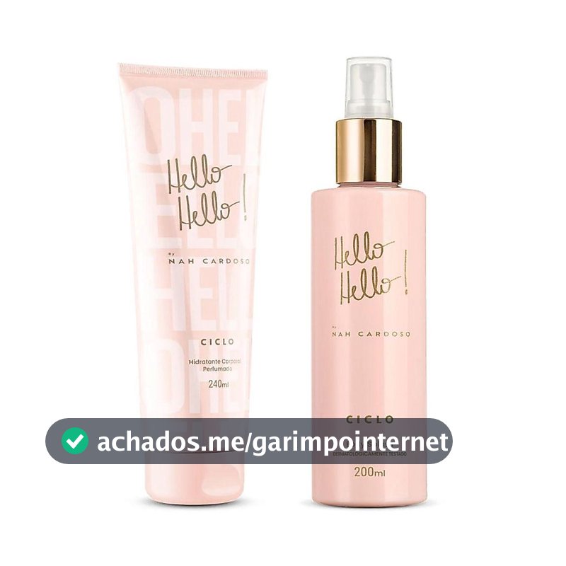 Combo Kit Hello Hello Nah Cardoso Body Splash + Hidratante Feminino Perfume Ciclo Cosméticos