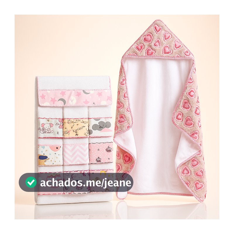 Kit Banho Bebe Toalha Fleece Forro Fralda Algodão Com 6 Toalhinhas Ombro