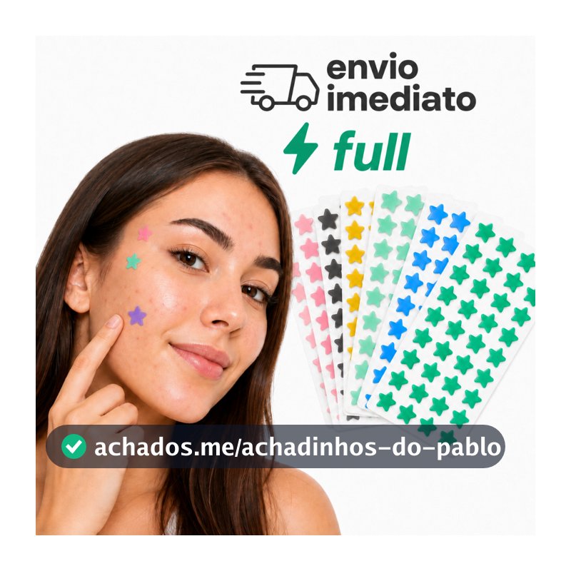 Kit Adesivo Hidrocoloide para Espinhas Acne Patch Formato Estrela Colorido Tratamento para Acne 40 a 480 Unidades