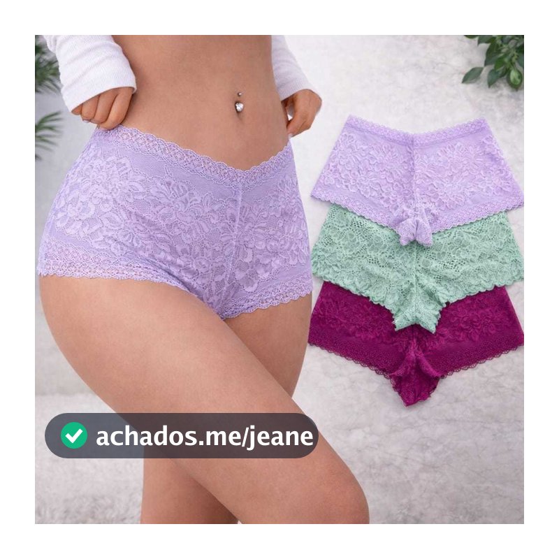 Calcinha Sensual kit com 10 Caleçon de Renda fio dental calesson com forro