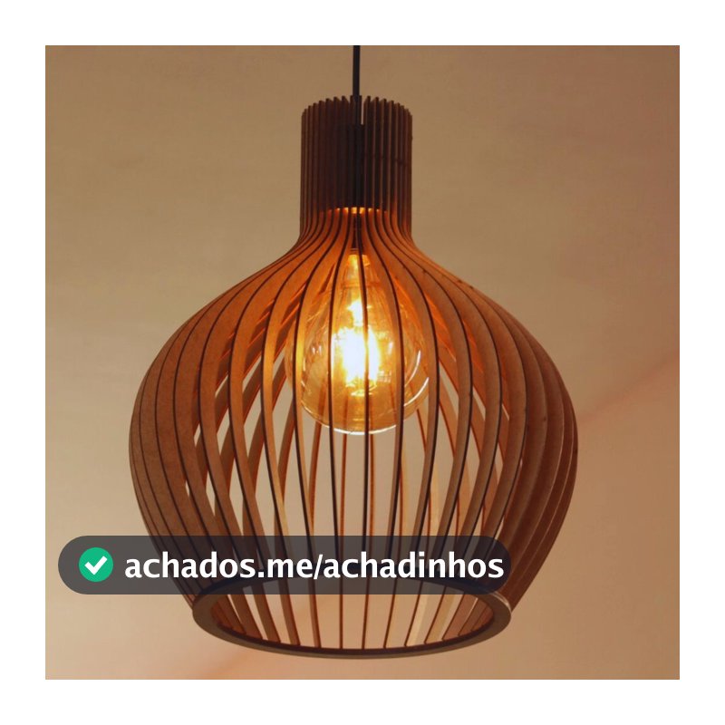 Luminária Teto tipo Pendente em MDF VEGAS Completa