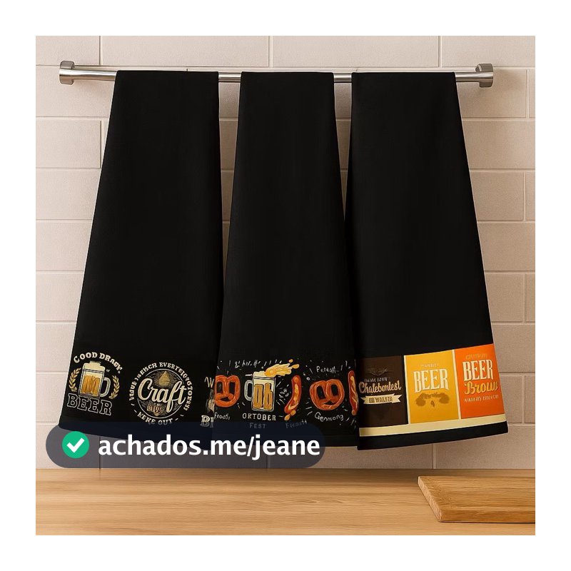 Kit 3 Panos de Prato Churrasco Gourmet para Churrasqueira E Cozinha 100% Algodão