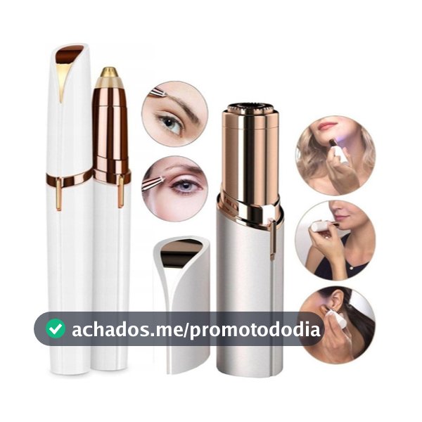 Kit Caneta Depiladora Sobrancelha + Batom Depilador Facial Cor Branco