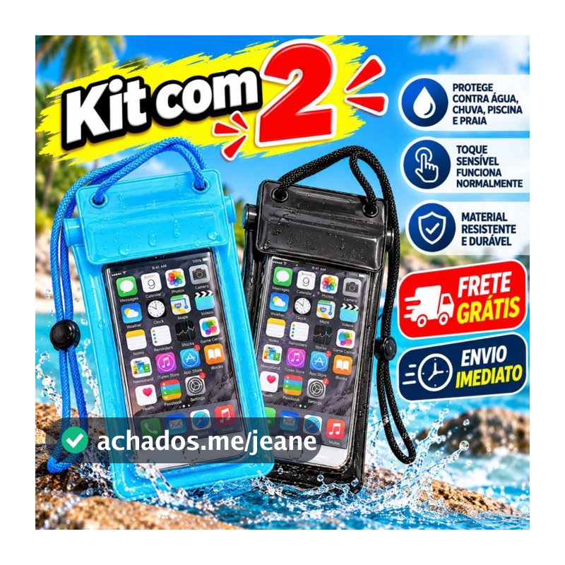 kit 2 Capinhas protetoras À Prova D'água Proteção Impermeável para celular- ENVIO NO MESMO DIA!