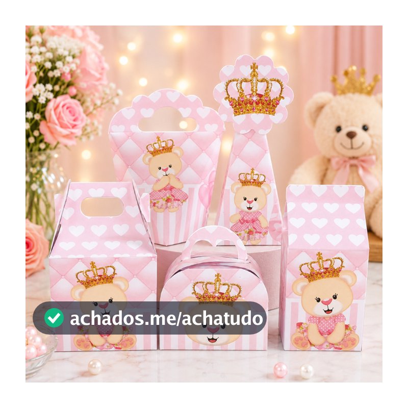 Caixinhas URSINHA PRINCESA - chá de bebe - Caixinhas e lembrancinha infantil