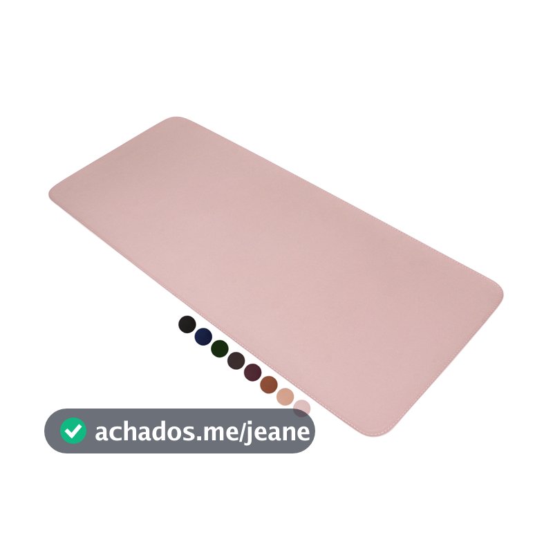 MousePad Grande Rosa Desk Pad Couro Gamer Office