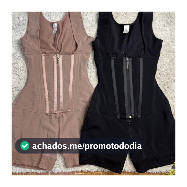 Body modelador colombiano feminino com 9 peças de suporte. |             Cinta de Alta Compressão com Controle Abdominal