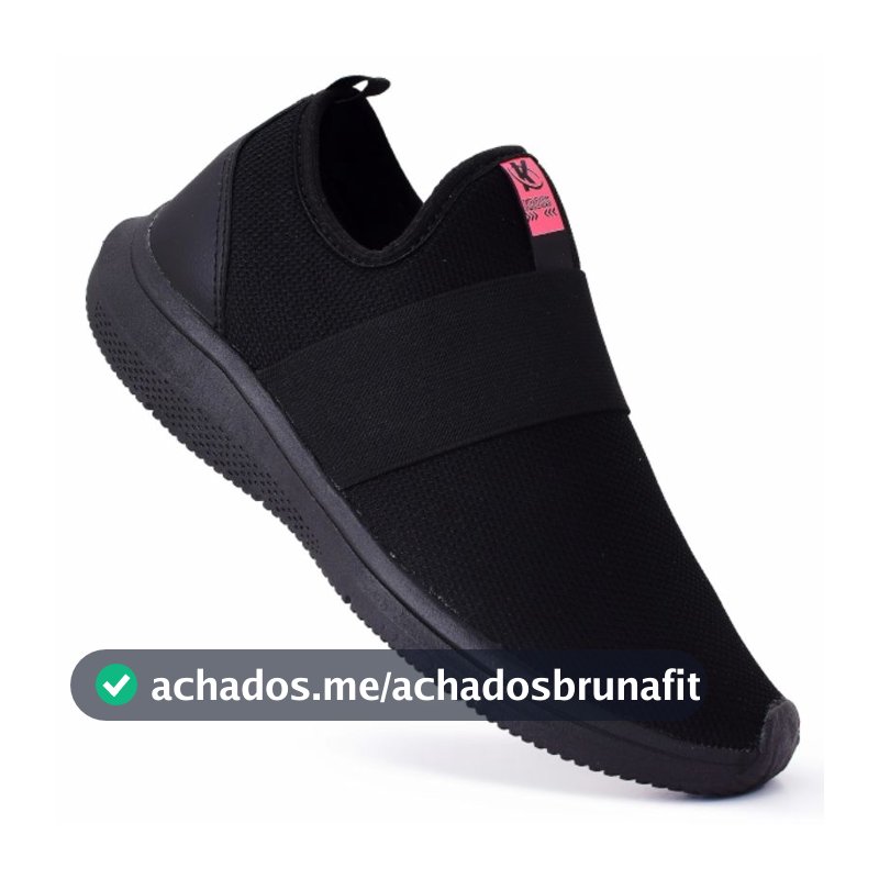 Tênis Feminino Meia Kross Pink Preto Slip-On Super Confortável Esportivo Academia Caminhada Casual