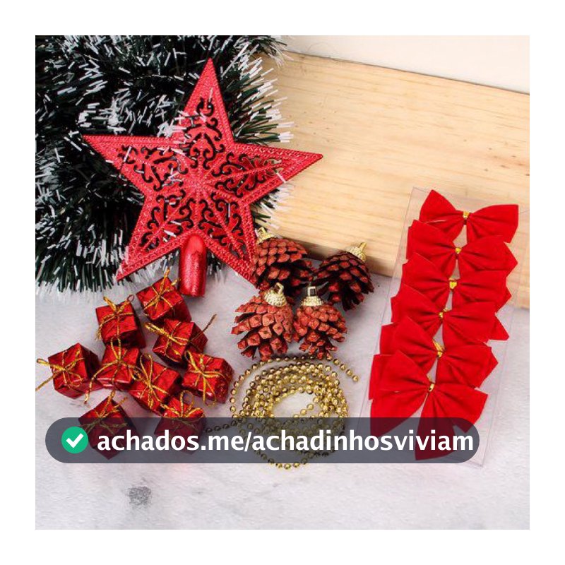 Kit Natalino Com 21 ou 19 Peças - Enfeite De Arvore De Natal