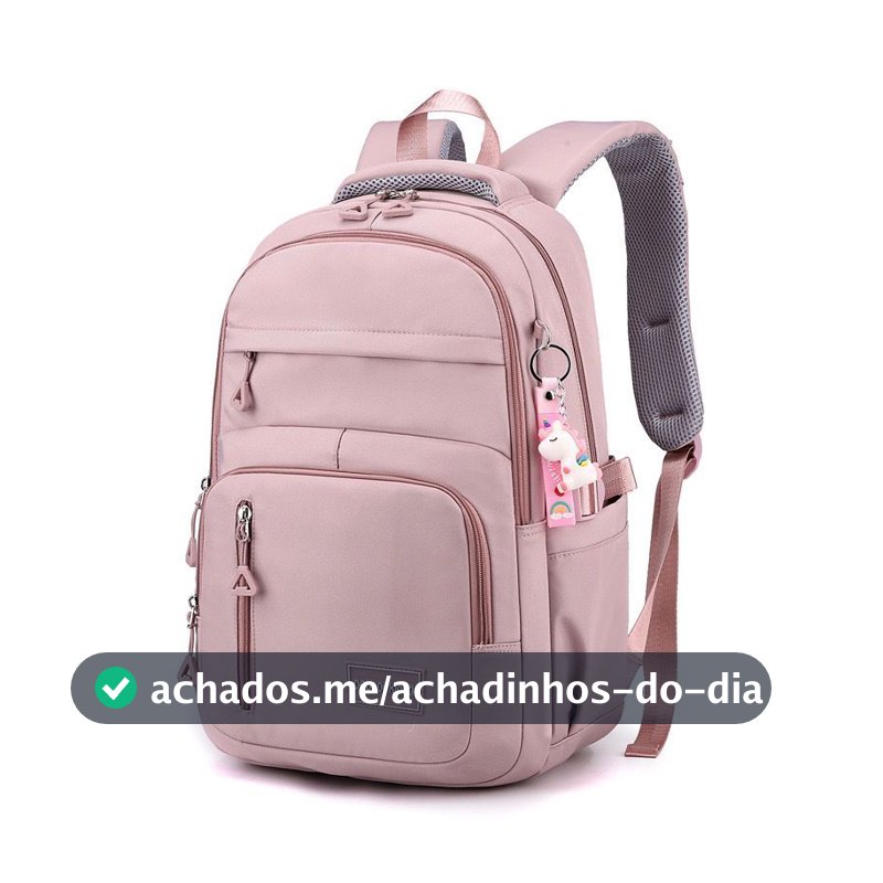 Mochila feminina casual e versátil leve e à prova d'água com grande capacidade para estudantes