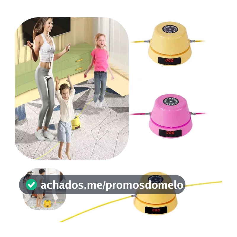 Máquina de Pular Corda Automática com Contador Inteligente, Controle Remoto e 10 Velocidades para Treinamento Esportivo