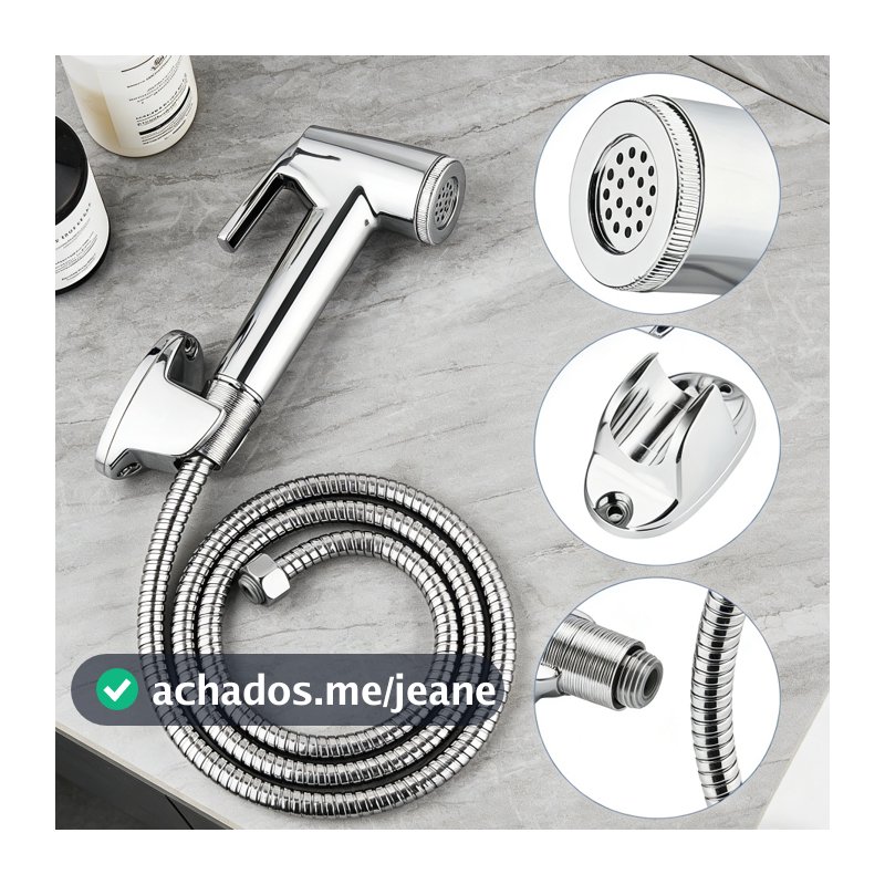 Ducha Higiênica Para Banheiro Completa Luxo  Inox núcleo da válvula de cobre 1,2m Chuveirinho Privada