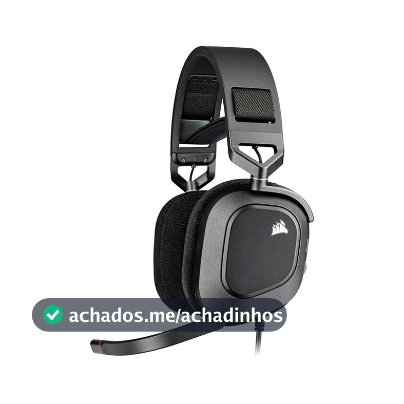 Headset Gamer Corsair HS80, RGB, Drivers 50mm, Preto, CA-9011237-NA