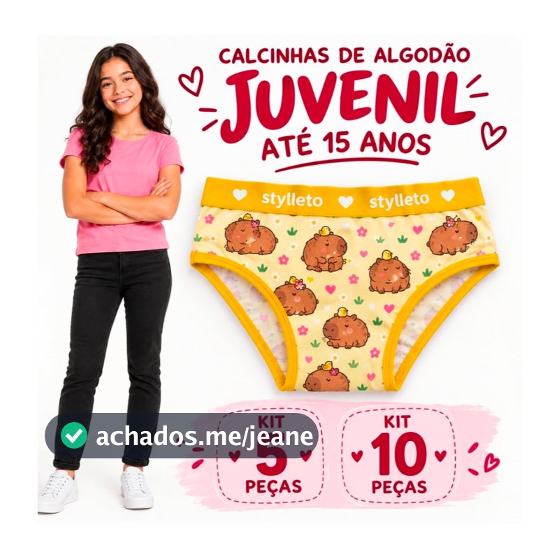 Kit 10 Calçolinha Menina juvenil de Algodão Leve, Respirável e Ideal para Uso Diário calçinha infantil roupas de criança