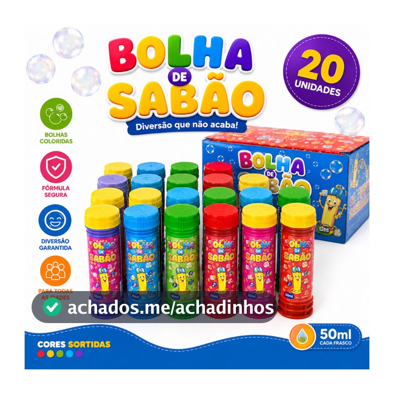 20 Bolha de Sabão Bolinha com Liquido Colorido Kit Festa Junina Atacado Lembrancinha Prenda Infantil