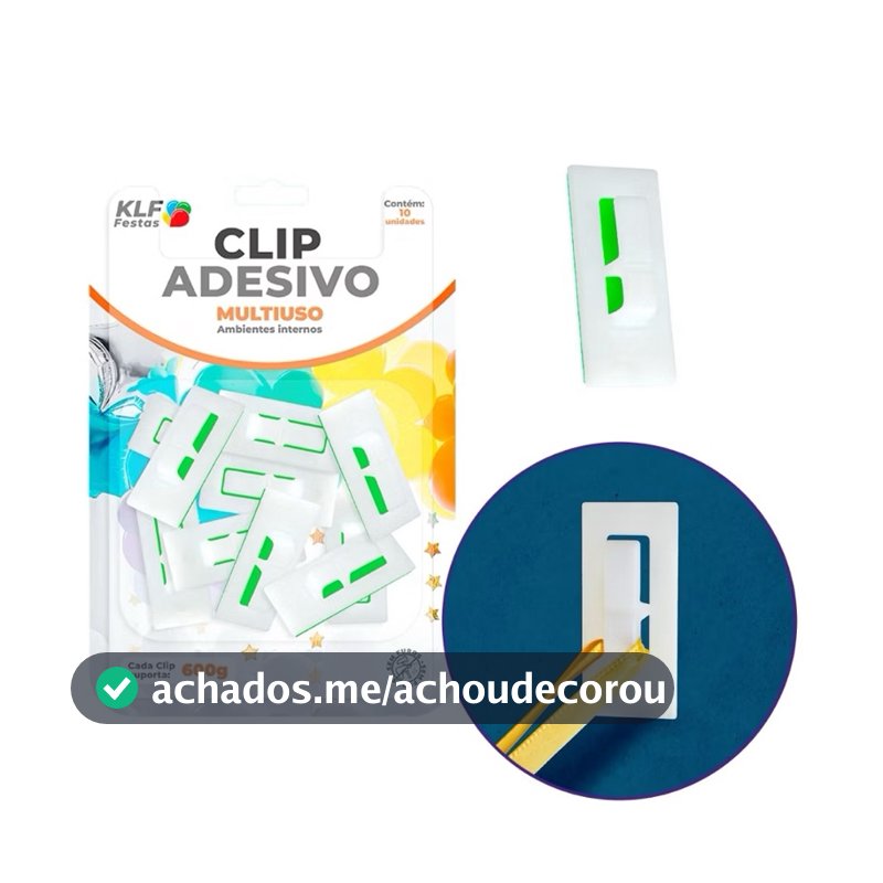 Clip Adesivo Multiuso Gancho Alça Fixa Balão 10 Unidades