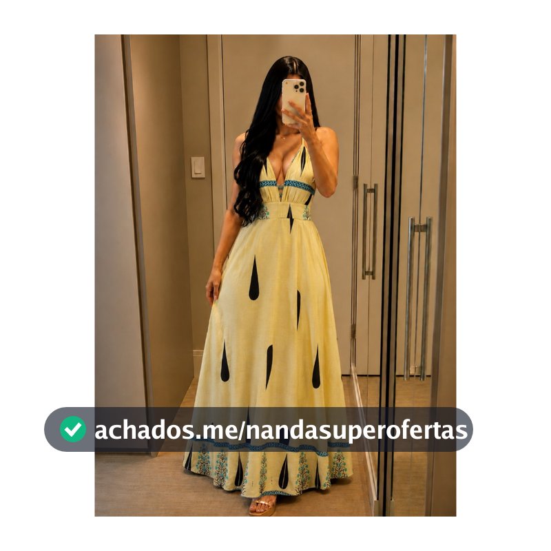 Vestido Feminino Longo Frente Única Com Decote Aberto Estampa Gota Boho