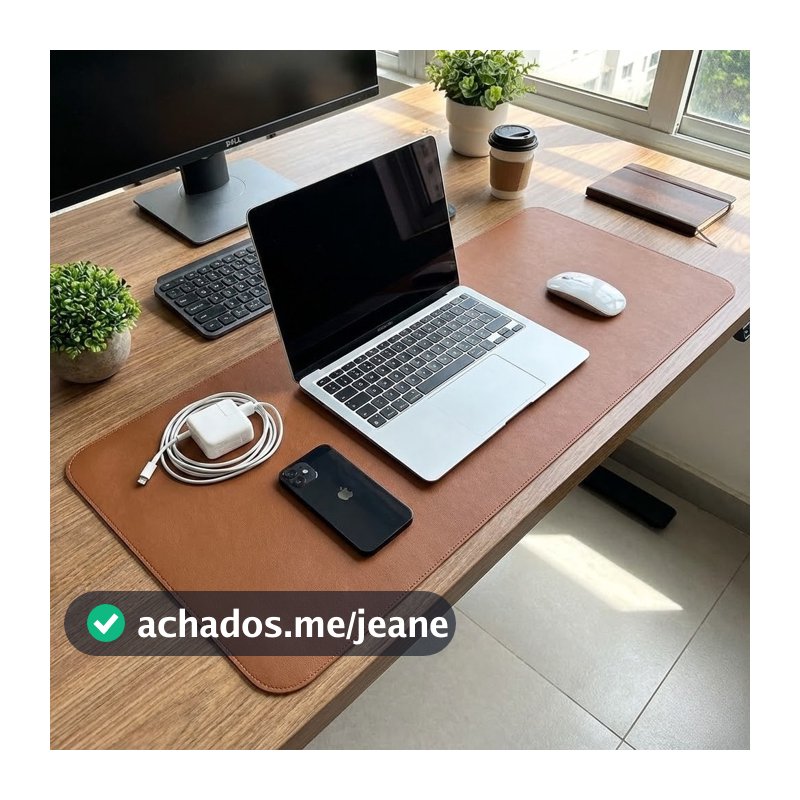 MousePad DeskPad 90x40cm Couro Sintético Borda Costurada Tapete Mesa Mousepad Grande Escritório Home Office Gigante