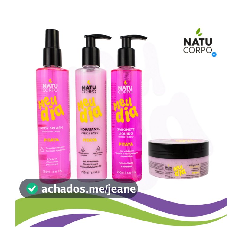 Kit Pitaya - Body Splash 250ml + Hidratante 250ml + Sabonete Líquido 250ml + Esfoliante 170g