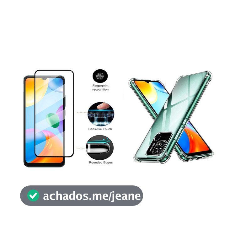 KIT Xiaomi Redmi 10C | Película Vidro 3D - Capa Anti Impacto - Película da Câmera - Pelicula Gel - Película Ceramica