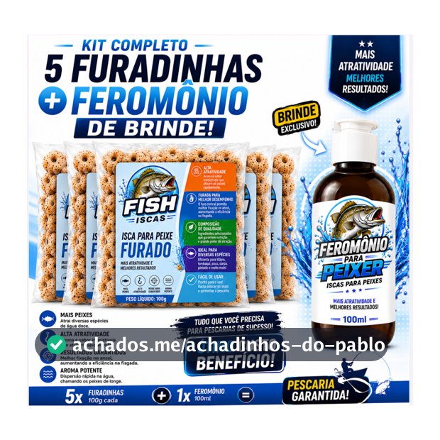 Kit 5 Ração Para Pesca + Feromônio Atrativo Grátis Tilápia Tambaquio Furadinha P