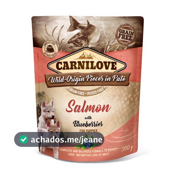 Patê Salmão com Mirtilos 300g Cães Adultos Carnilove