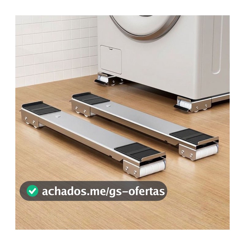 Base Ajustável com Rodinhas Universal para Geladeira Fogão e Lava Louças 200kg