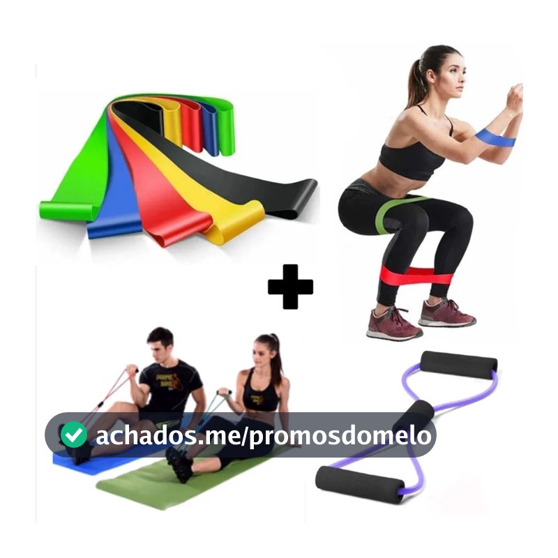 Elástico de Treino Mini Band / Elástico Tensão Extensor Exercício Treino Funcional Fisioterapia em Casa