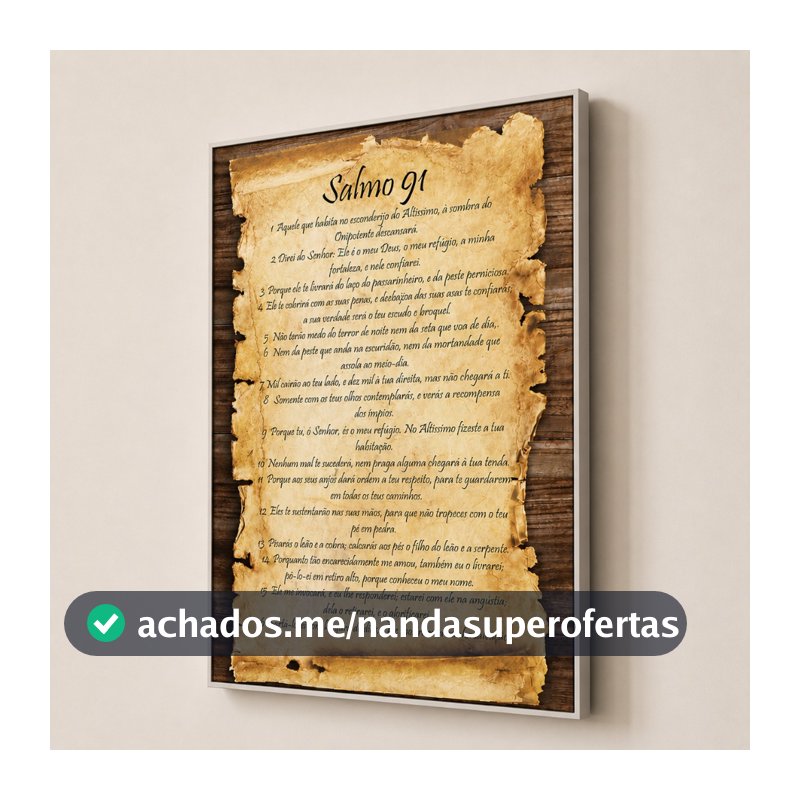 Quadro Salmo 91 Para Parede Quadro Cristão Para Sala Quarto Quadros Decorativos Frases Salmos Placa Decorativa