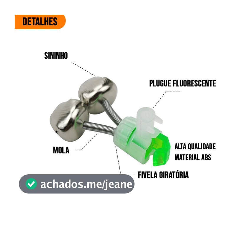 Kit 5 10 20 50 Un Sininho Duplo Alarme Para Vara Pesca Isca
