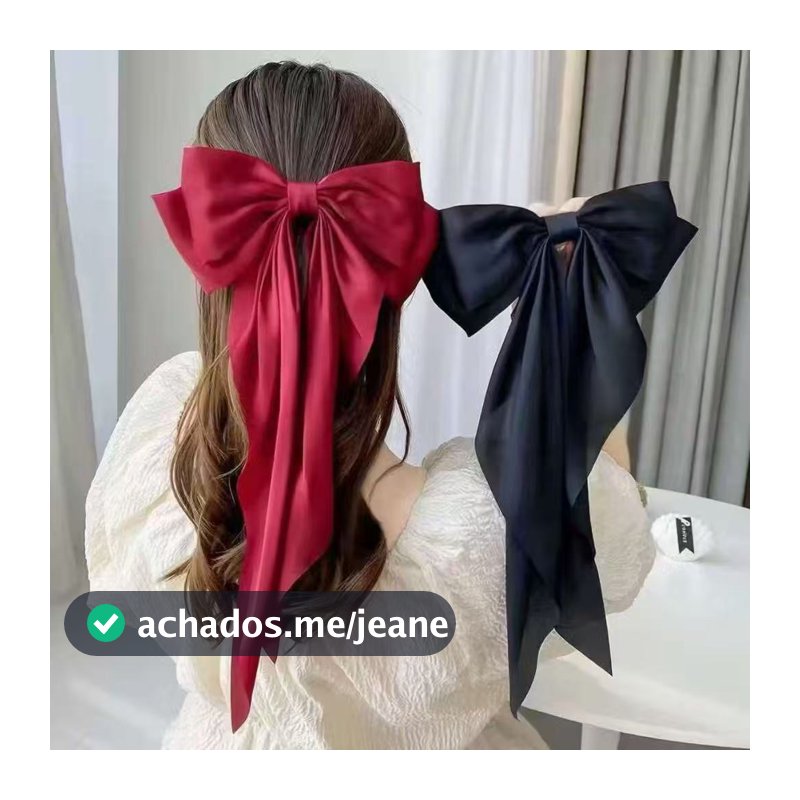 Grampo De Cabelo Elegante Com Laço De Fita – Acessório De Tecido Macio Para Rabos De Cavalo , Festas E Viagens