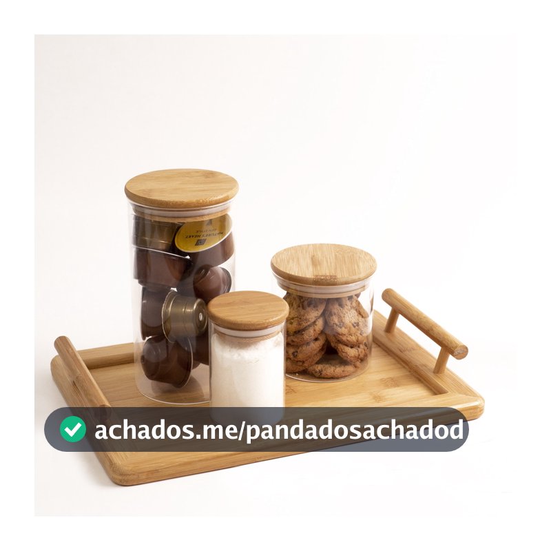 Kit Café 4pçs Bandeja E Potes Mantimento Red 250/500/1100ml Oikos