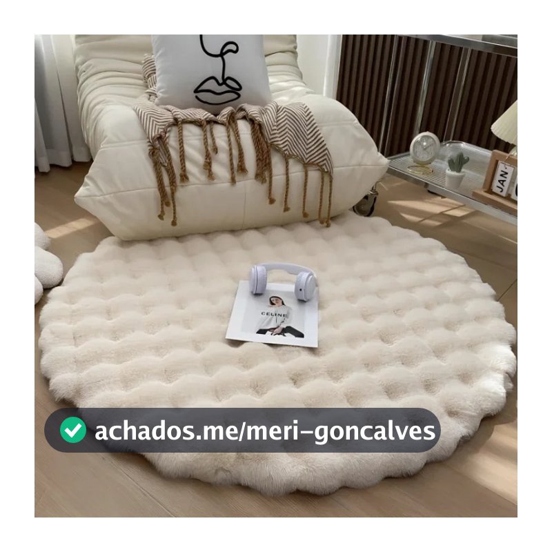 Tapete De Pele De Coelho Falso Redondo Para Quarto Sala De Estar Aconchegante Decoração De Casa Sofá De Piso Cama Rug