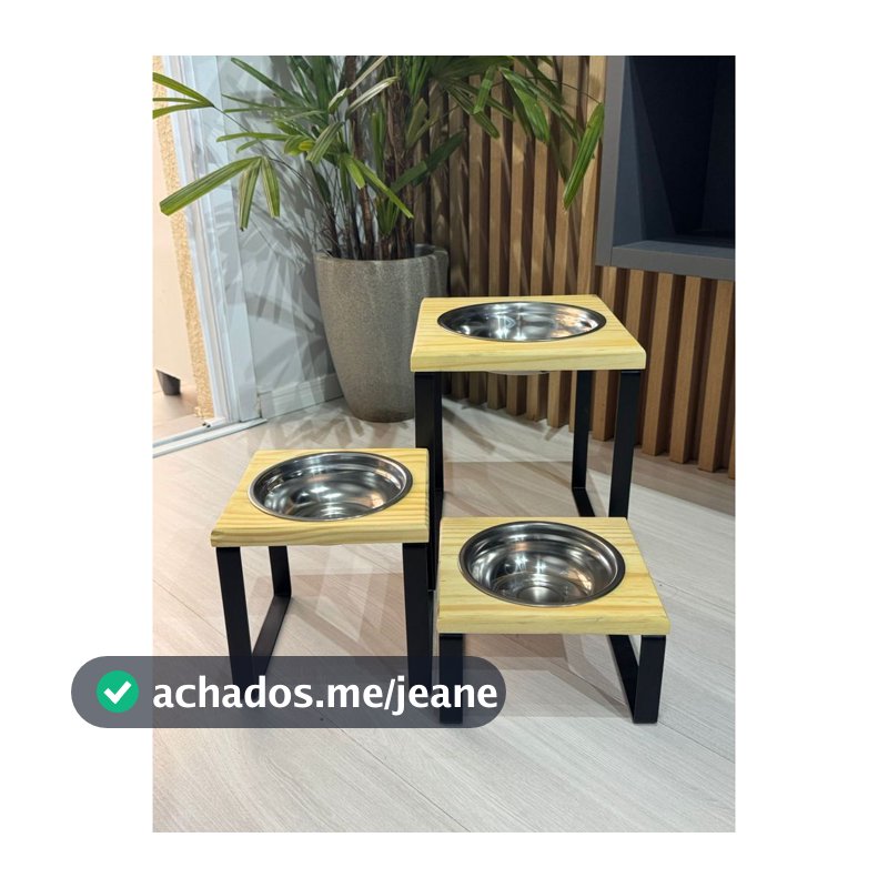 Comedouro individual Cachorro Elevado PMG Pé De Ferro Tigela De inox Profissional