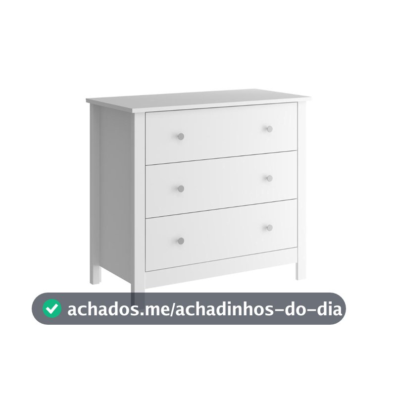 Cômoda Ditália 3 Gavetas DM-219 Branco
