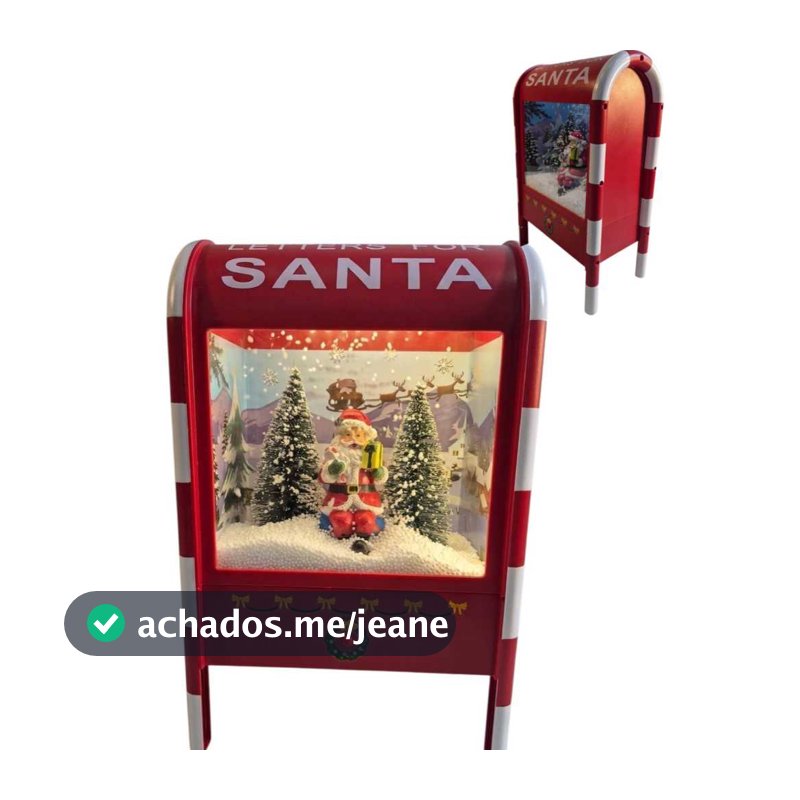 Caixa de Correio Natalina Decorativa Musical com Luz e Movimento 32cm