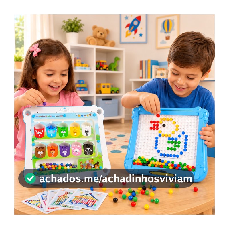 Lousa Mágica Magnética 2 em 1 Floresta Infantil Azul Castela