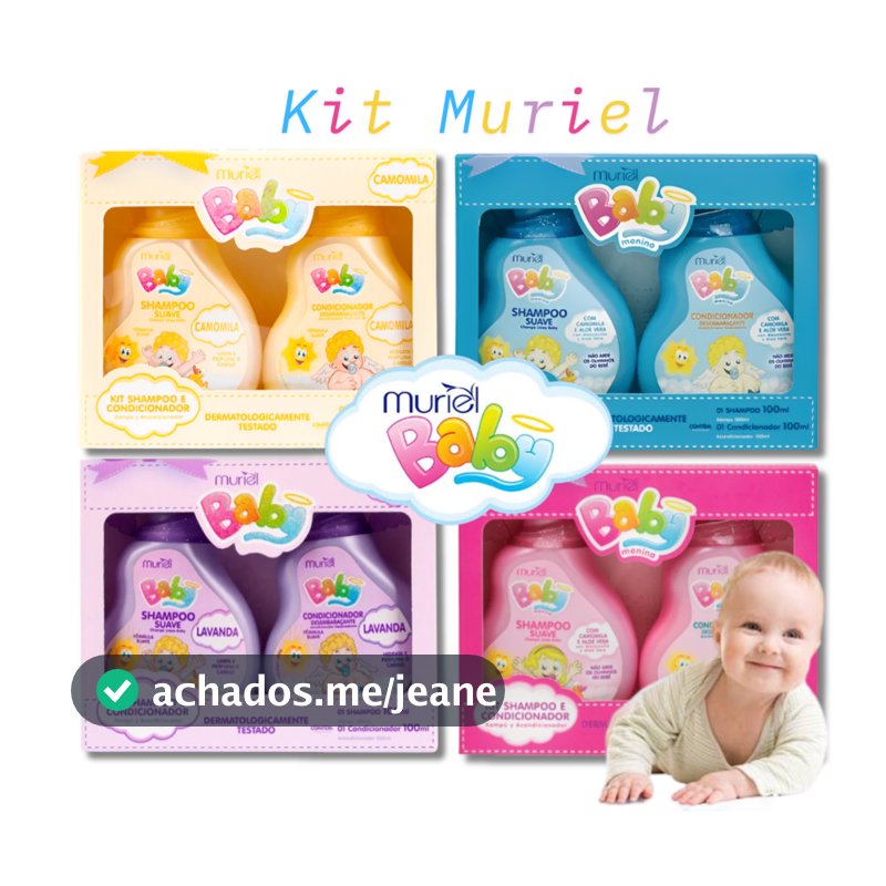 Kit Higiene Infantil Muriel baby Shampoo + Condicionador 100ML - (ESCOLHA O SEU) Embalagem Presente