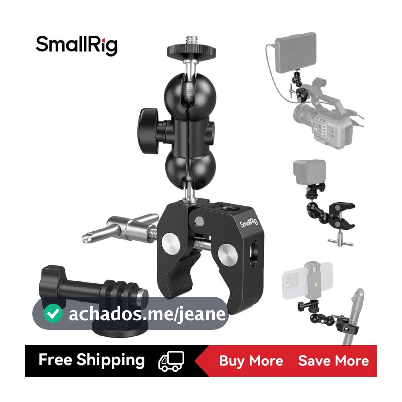 Kit De Super Braçadeira SmallRig Crab-Shaped Clamp (Com Braço Mágico Ballhead) 1138B