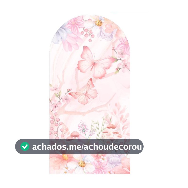 PAINEL ROMANO PERSONALIZADO TEMA BORBOLETA ROSA