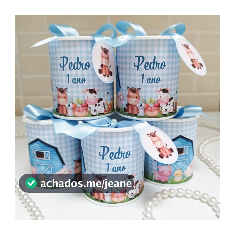 Tubolata Fazendinha 7x6 Lembrancinha Personalizada Festa Infantil Aniversário Maternidade TODO TEMA