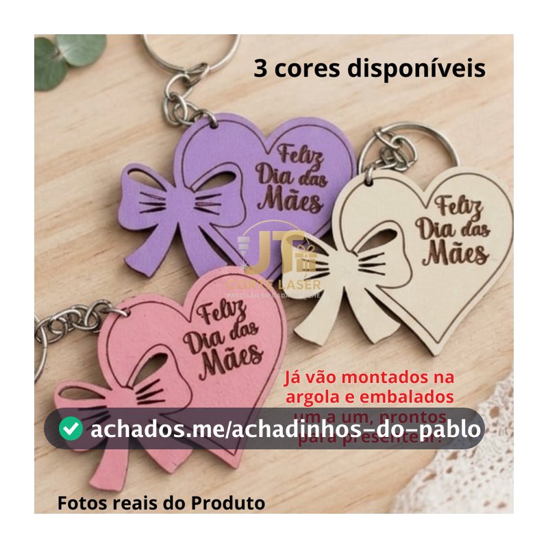 Chaveiro Dia das Mães Brindes Lembrancinha Eventos em MDF kits de 20 até 100 unidades