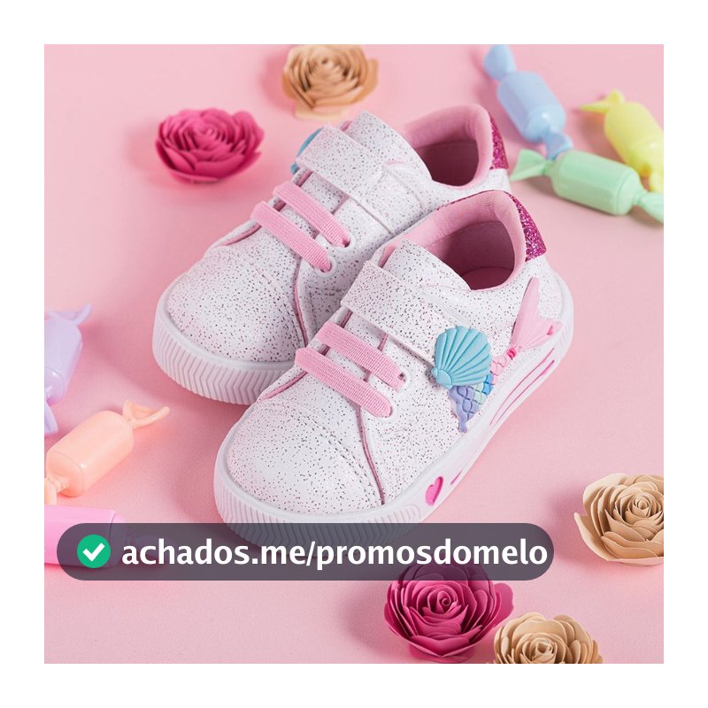 Tênis Menina Infantil  Escolar Sereia Brilho Criança Colorido Star Bebê Confortável Macio Leve Dia Dia Passeio Festa