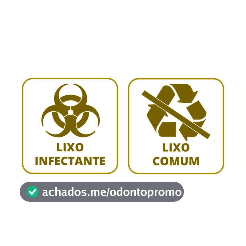 Adesivo Lixo Comum e Lixo Infectante 10x10cm sem Fundo Top