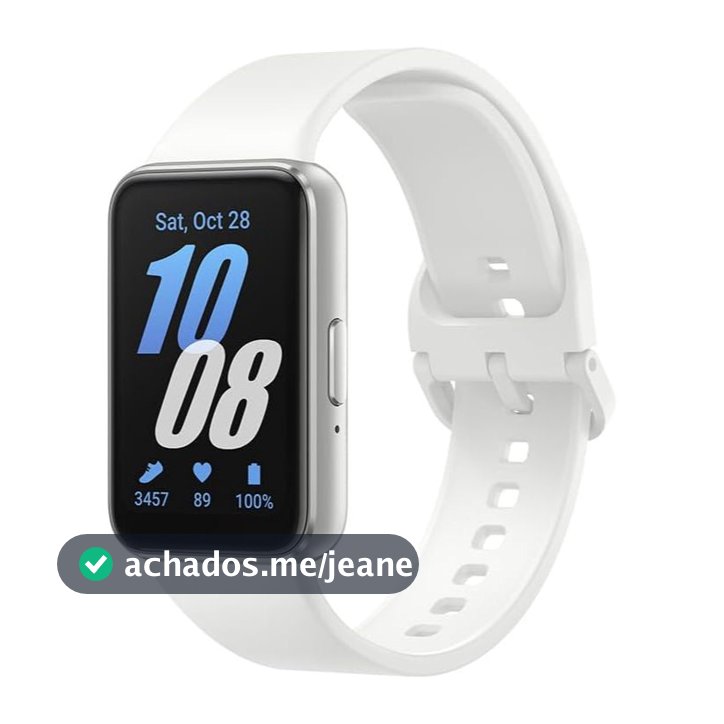 Samsung Smartwatch Galaxy Fit3 Prata, Pulseira Branca